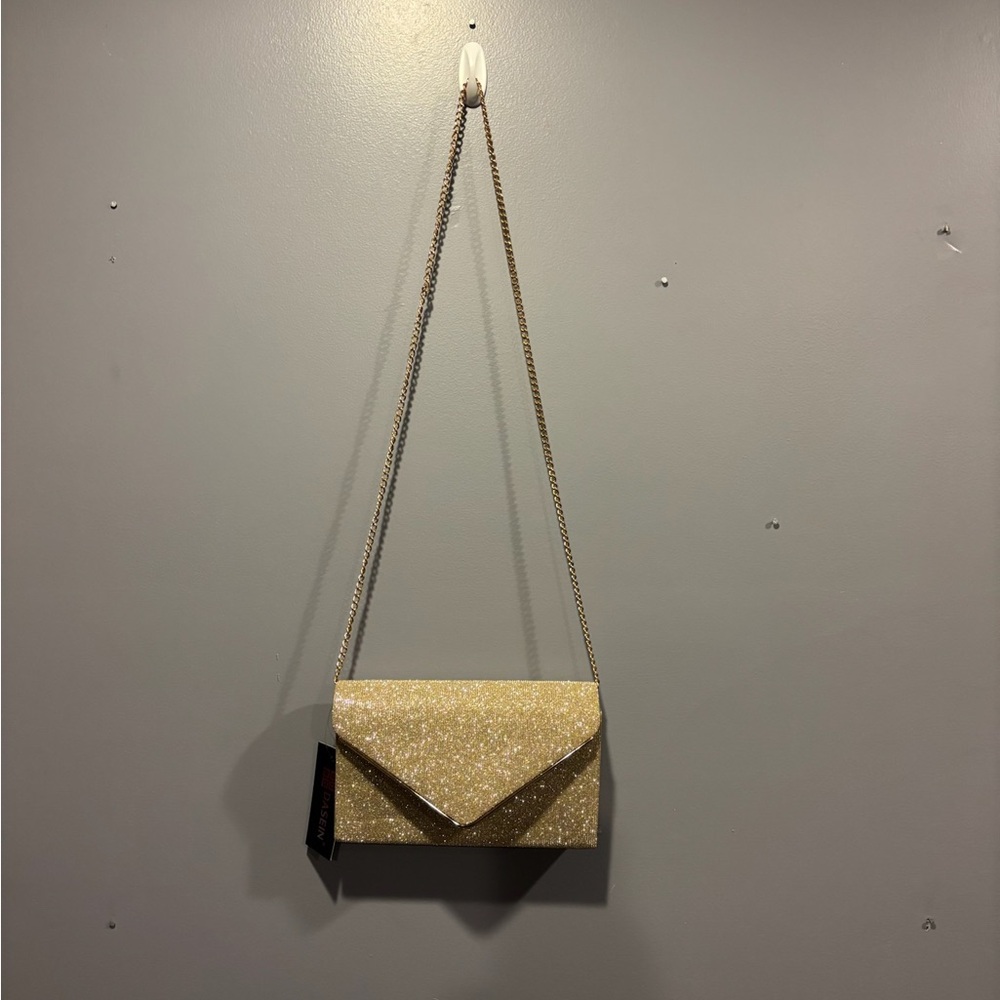 NWT Sparkly Gold Chain Purse